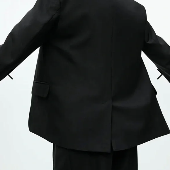 ❌ SOLD ❌ NWT ARKET Oversized Wool Hopsack Blazer in Black - Picture 5 of 8